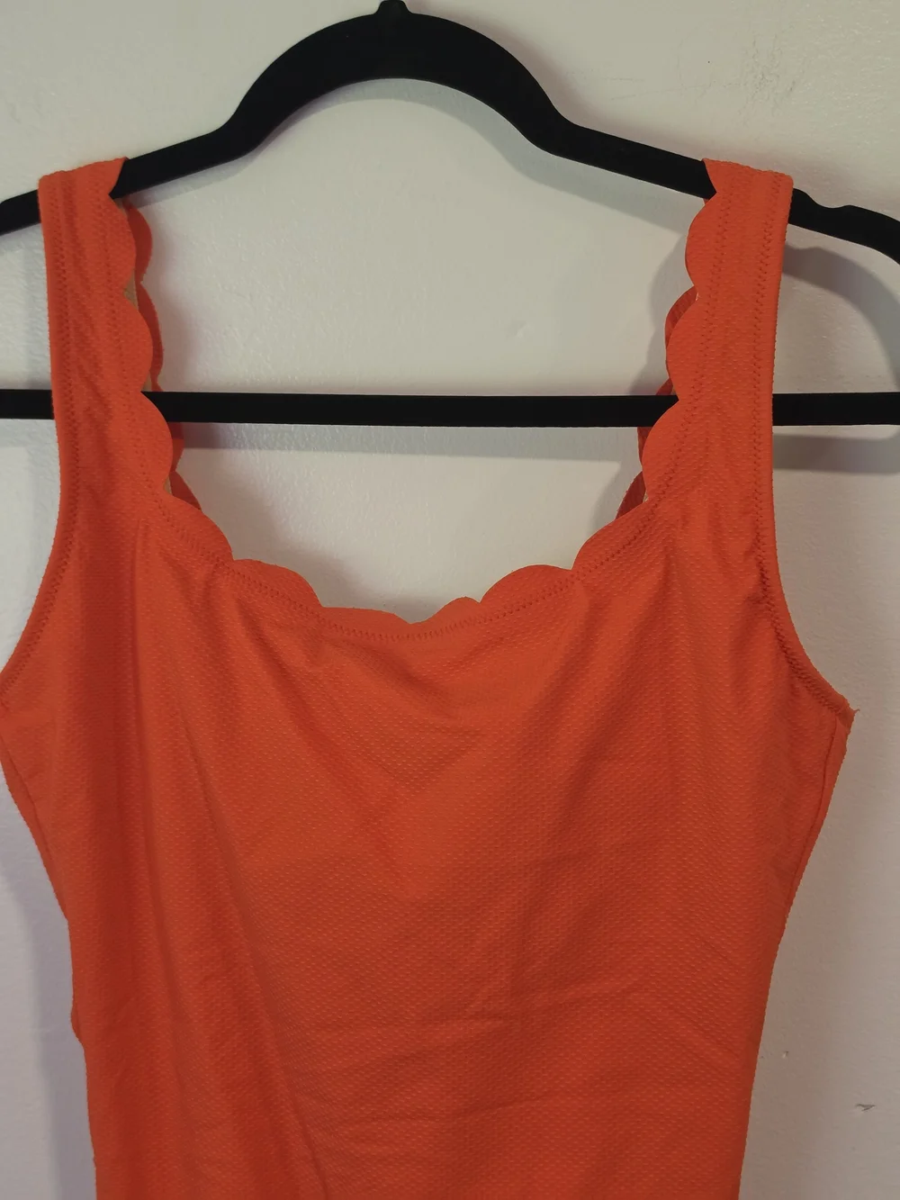 J. Crew Bright Orange Scalloped One-Piece Swimsuit Women's Size 2